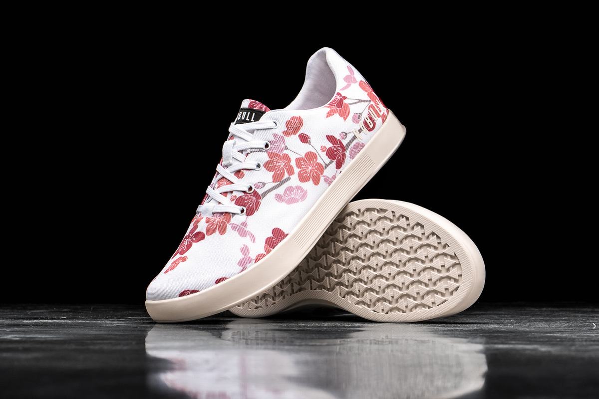 Nobull Canvas Men's Trainers White Pink | Australia (RF6490)